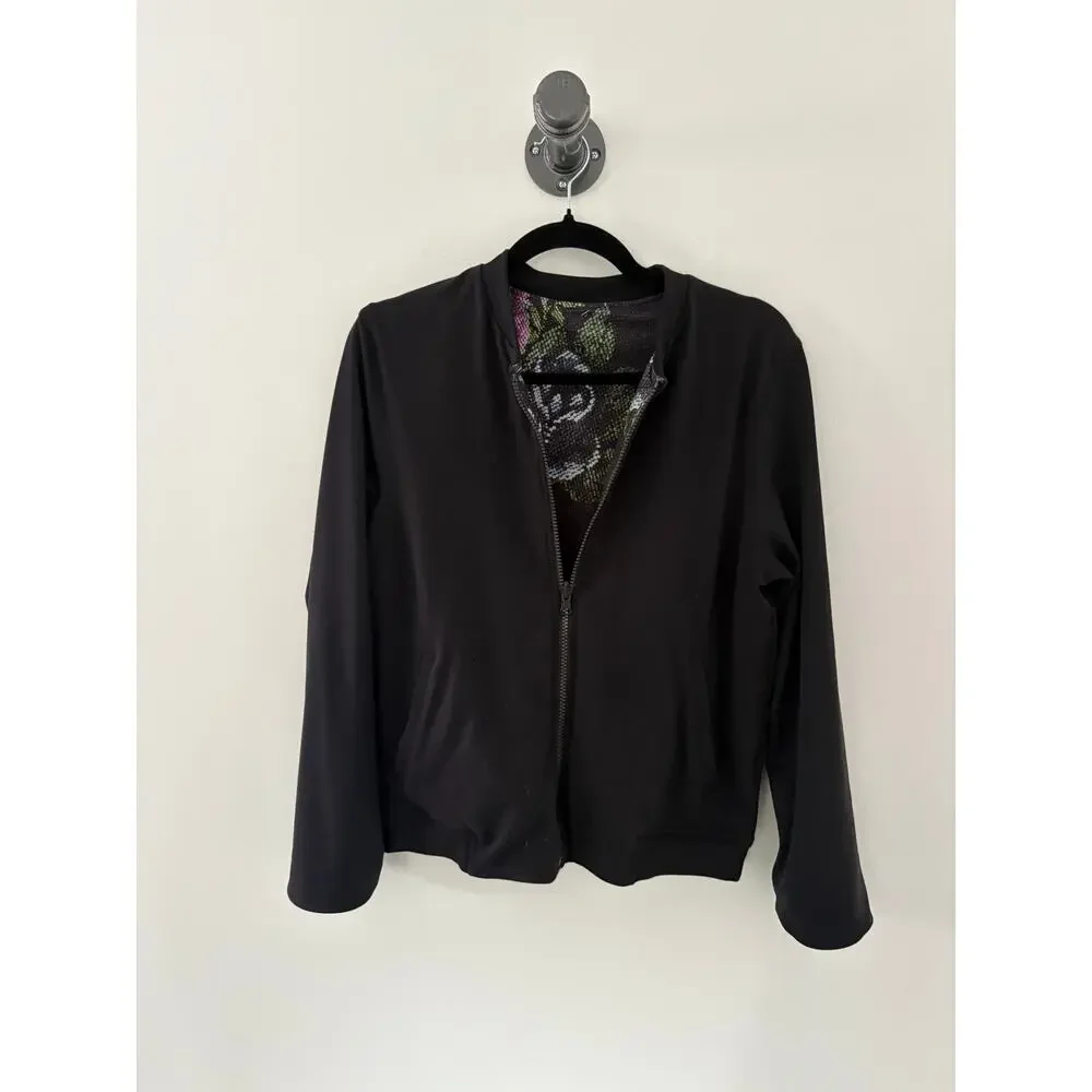 Lululemon Reversible Floral Print Full Zip Bomber Jacket Size 6